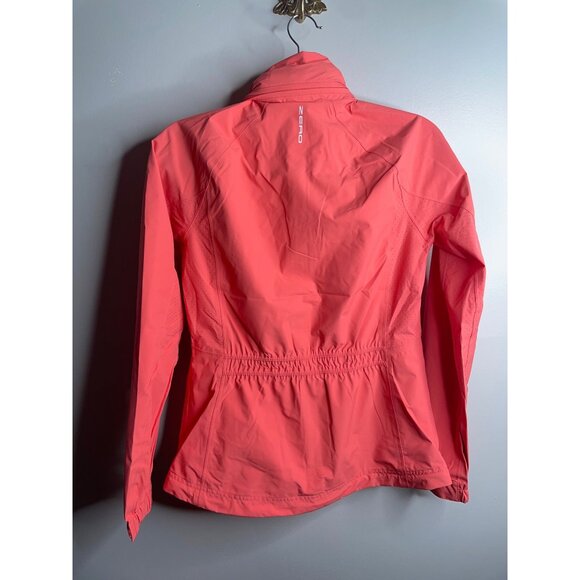 NEW Zero Restriction Olivia Hooded Rain Jacket Golf Orange Size XS Zip UP $250 - Picture 3 of 6